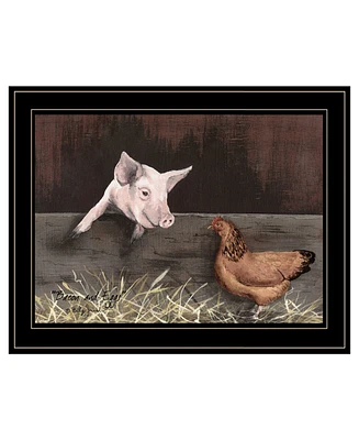 Trendy Decor 4U Bacon Eggs by Billy Jacobs, Ready to hang Framed Print, Black Frame, 19" x 15"