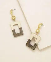 Ettika Wooden Color-Block Drop Earrings