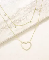 Ettika Crystal Heart Drop Layered Necklace, Set of 2