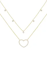 Ettika Crystal Heart Drop Layered Necklace, Set of 2
