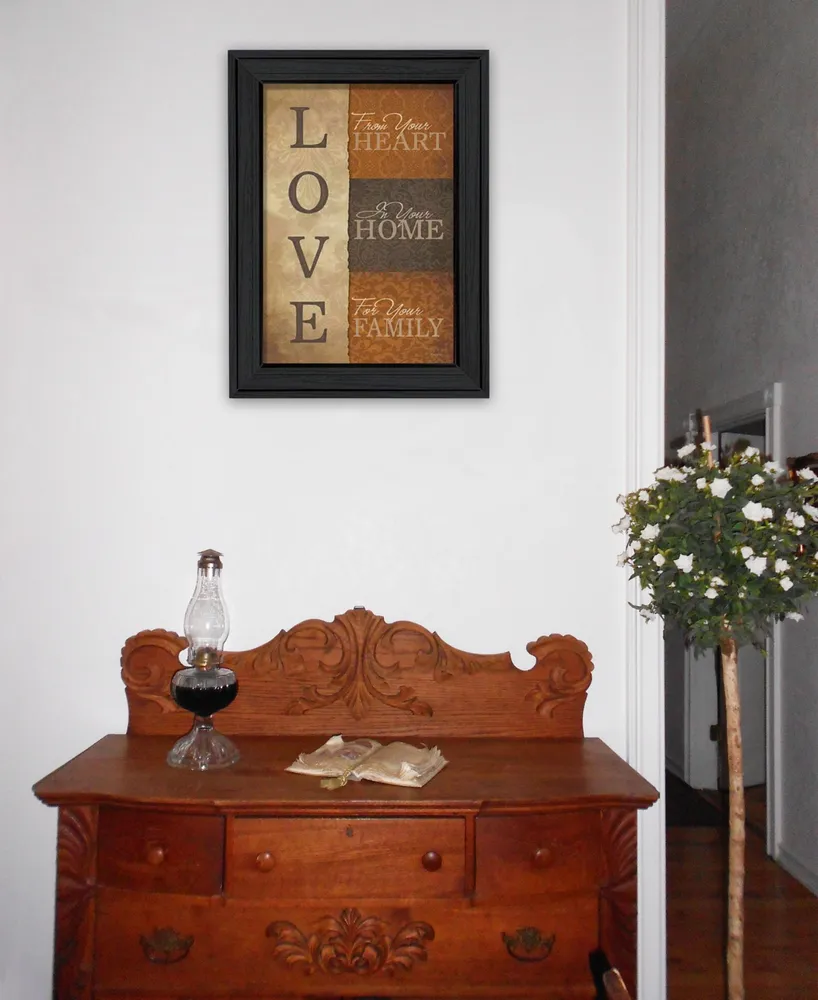 Trendy Decor 4U Love By Lauren Rader, Printed Wall Art, Ready to hang, Black Frame, 15" x 19"