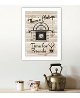 Trendy Decor 4U Time for Friends by Millwork Engineering, Ready to hang Framed Print, White Frame, 10" x 14"