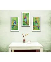 Trendy Decor 4U Three Hummingbirds Collection By Lisa Morales, Printed Wall Art, Ready to hang, White Frame, 8" x 14"