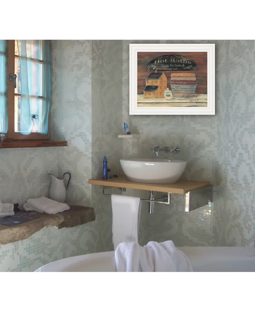 Trendy Decor 4U Hot Bath by Pam Britton, Ready to hang Framed print, Frame