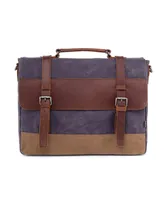 Tsd Brand Stone Creek Waxed Canvas Briefcase