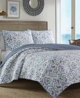 Tommy Bahama Cape Verde Smoke Reversible 3-Piece King Quilt Set