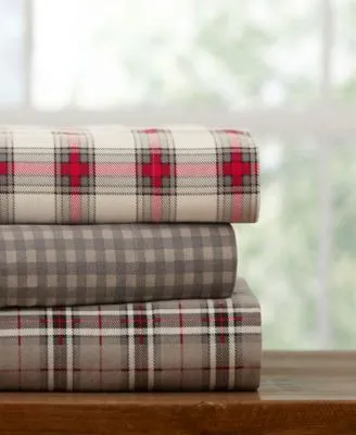 Pointehaven Plaid Flannel Sheet Sets