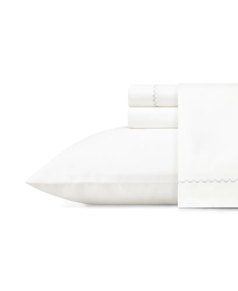 Vera Wang Simple Scallop Cotton Sateen 4 Piece Sheet Set