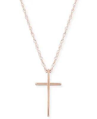 Solid Cross Necklace Set 14k Yellow, White or Rose Gold