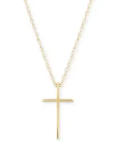 Solid Cross Necklace Set 14k Yellow, White or Rose Gold