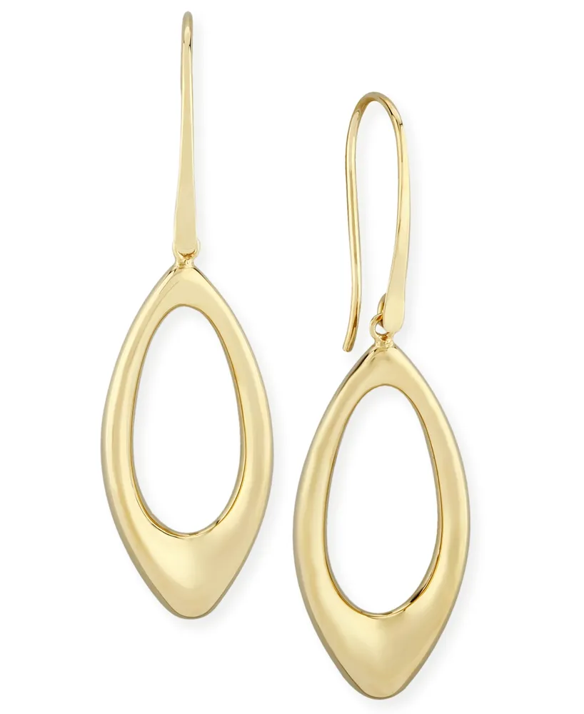 Open Teardrop Earrings Set in 14k Gold