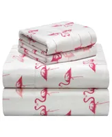 Pointehaven Whimsical Printed Flannel Sheet Set