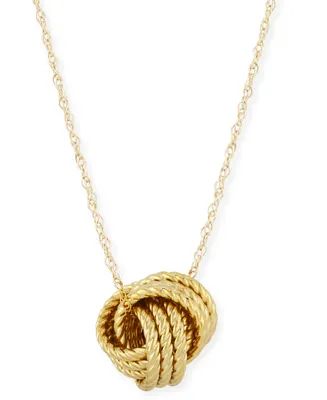 Rope Love Knot Necklace in 14k Yellow Gold