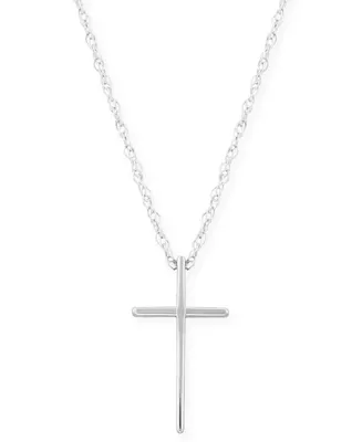 Solid Cross Necklace Set in 14k Yellow, White or Rose Gold