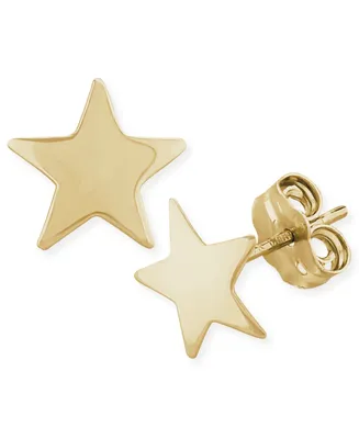 Flat Star Stud Earrings Set 14k White Or Yellow Gold