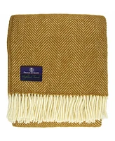 Prince of Scots Highland Tweed Herringbone Pure Wool Oversized Throw, 59" x 72"