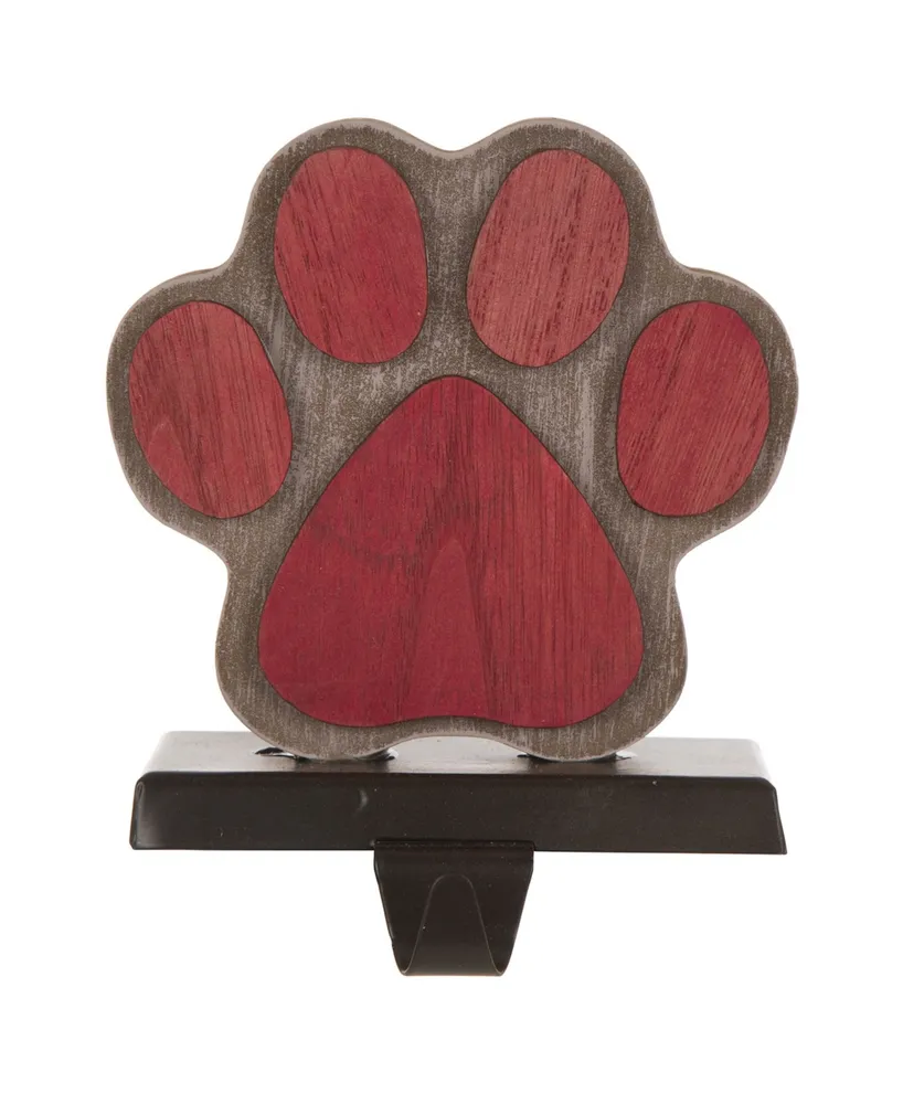 Glitzhome 6.30" H Wooden Paw Stocking Holder