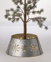 Glitzhome 21.65" D Metal with Lights Tree Collar