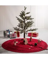 Glitzhome 52" D Knitted Acrylic Christmas Tree Skirt