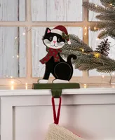 Glitzhome 7.76" H Wooden Cat Stocking Holder