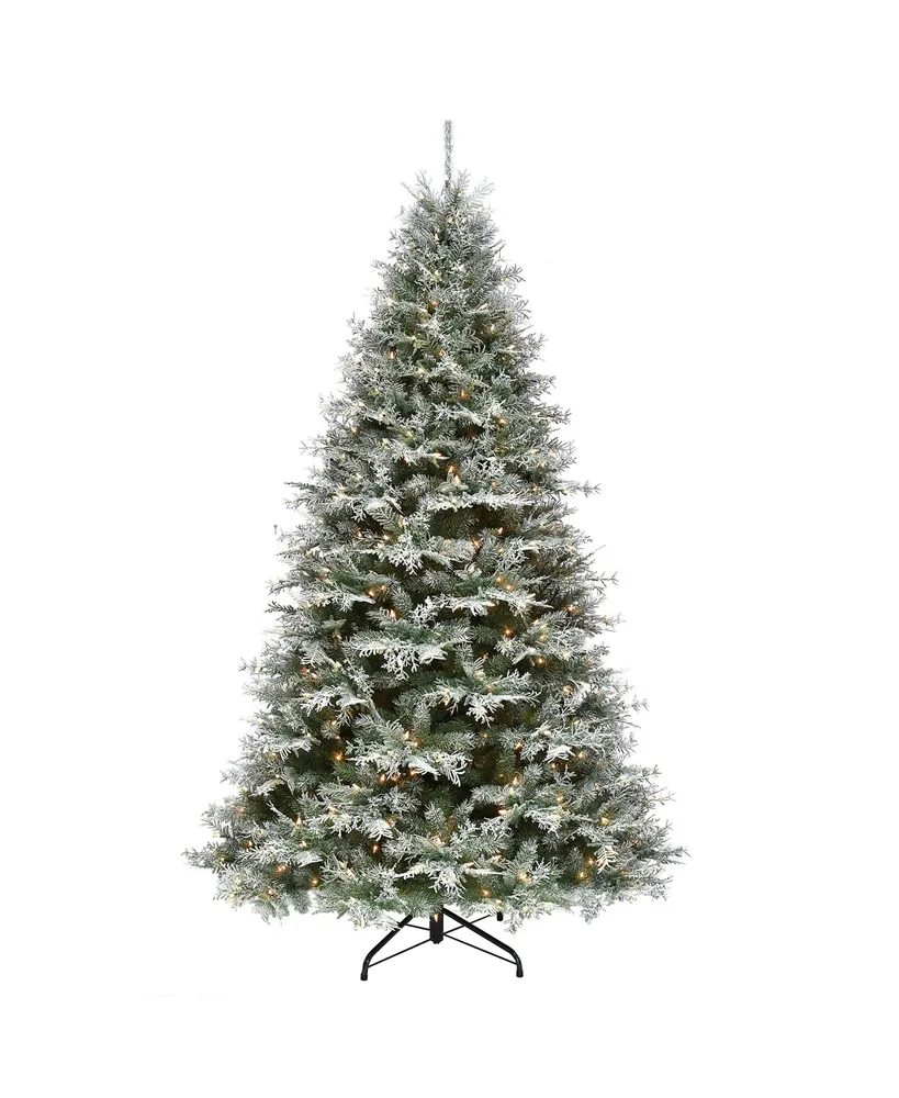 National Tree Company 7.5 ft. Snowy Stonington Fir Tree with Dual Color Led Lights