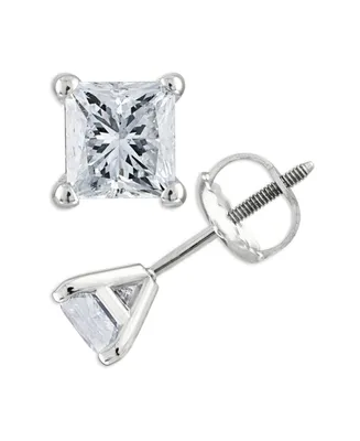 Princess-Cut Diamond Stud Earrings (1/3 ct. t.w.) in 14k White Gold