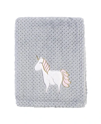 Hudson Baby Infant Girl Plush Waffle Blanket