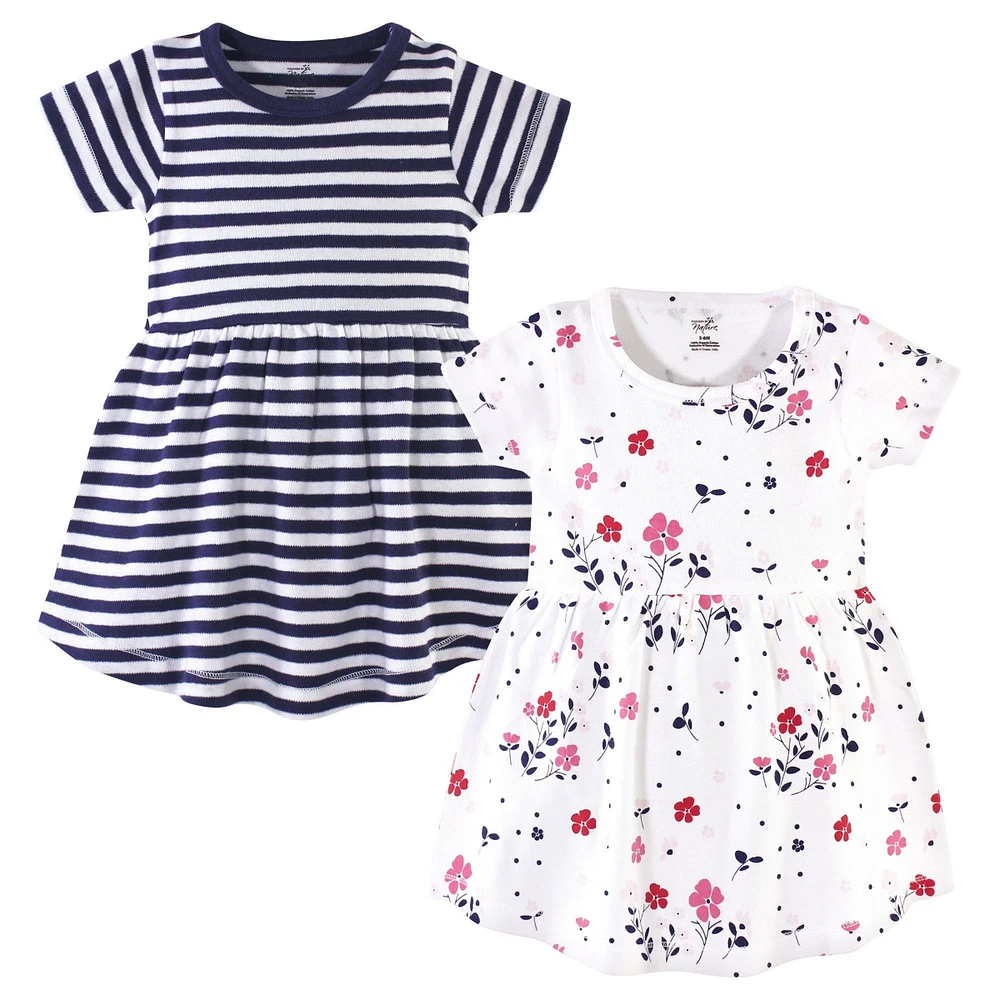 Touched by Nature Baby Girls Organic Cotton Short-Sleeve Dresses