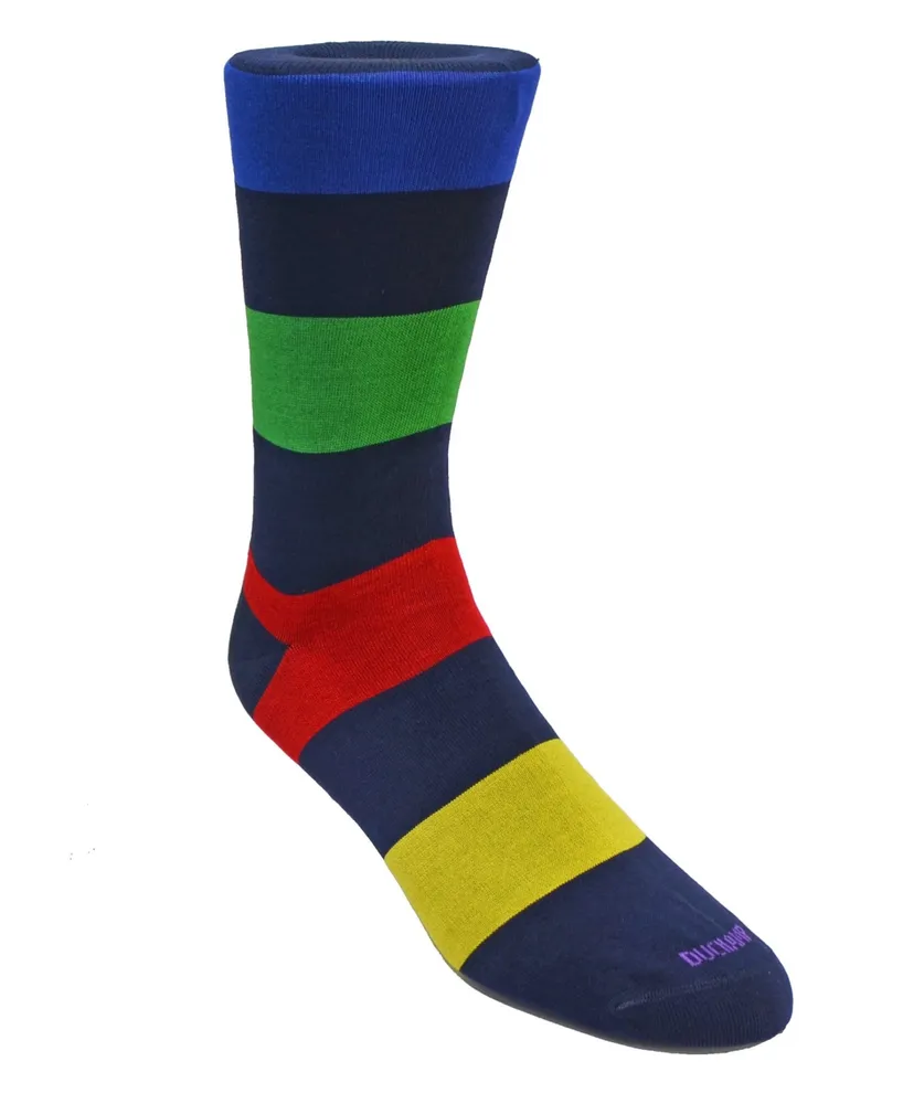 Duchamp London Men's Large Stripe Dress Sock