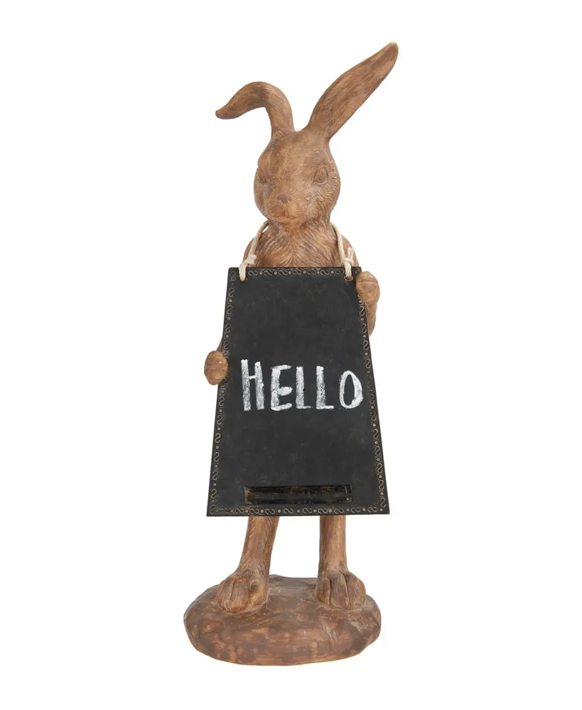 3R Studio Rabbit Figurine Holding Working Chalkboard