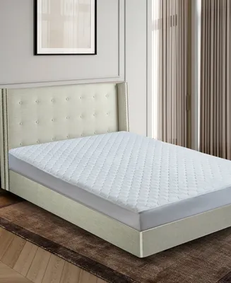 Blue Ridge Dual-Action 100% Cotton Damask Dot Mattress Pad, Queen