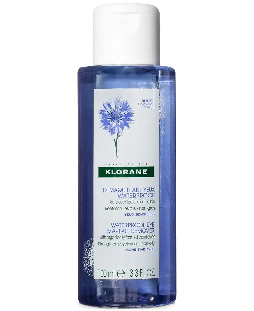 Klorane Waterproof Eye Make-Up Remover With Organically Farmed Cornflower, 3.3