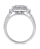 Princess- Cut Certified Diamond (1 ct. t.w.) Quad Halo Engagement Ring 14k White Gold