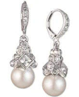 Givenchy Imitation Rhodium Crystal and Imitation Pearl Small Drop Earring