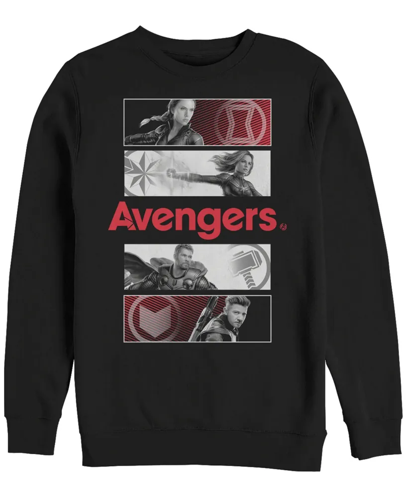 Marvel Men's Avengers Endgame Portrait Panels, Crewneck Fleece