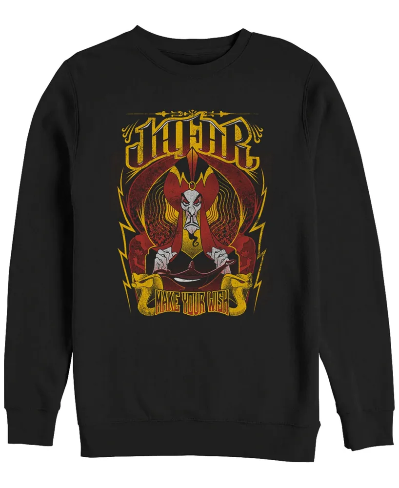 Disney Men's Aladdin Jafar Make Your Wish, Crewneck Fleece