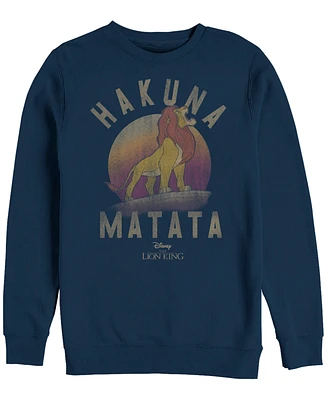 Disney Men's Lion King Simba Hakuna Matata, Crewneck Fleece