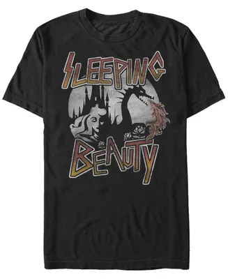 Disney Men's Sleeping Beauty Metal Dragon Fire, Short Sleeve T-Shirt