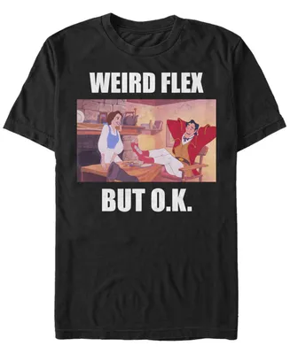 Disney Men's Beauty and the Beast Weird Flex Gaston Meme, Short Sleeve T-Shirt