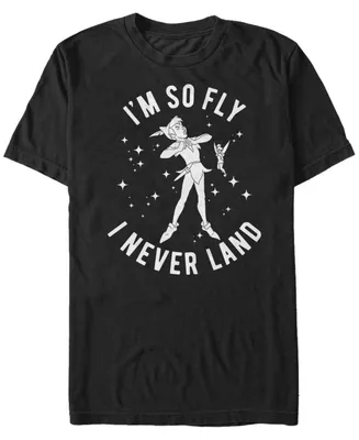 Disney Men's Peter Pan I'm So Fly I Never Land, Short Sleeve T-Shirt