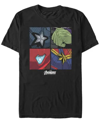 Marvel Men's Avengers Endgame Boxed Up Hero Emblems, Short Sleeve T-shirt