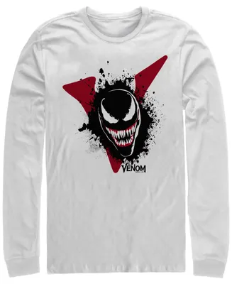 Marvel Men's Venom Big Face V Logo, Long Sleeve T-shirt