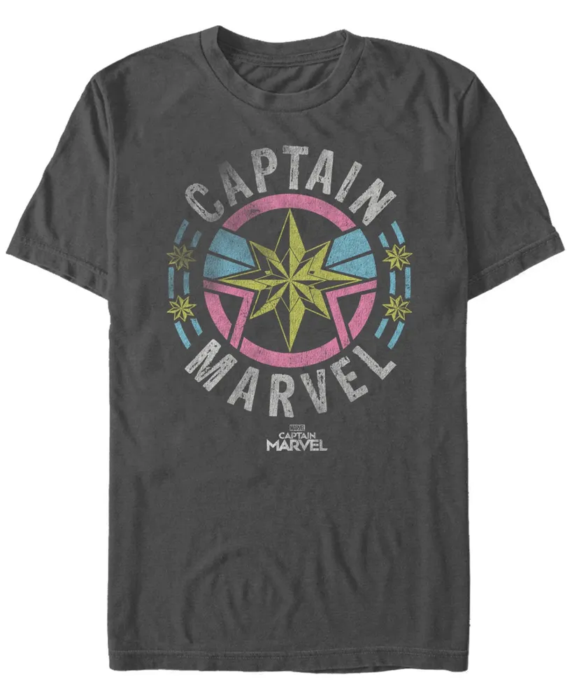 Marvel Men's Captain Pastel Chest Logo, Short Sleeve T-shirt