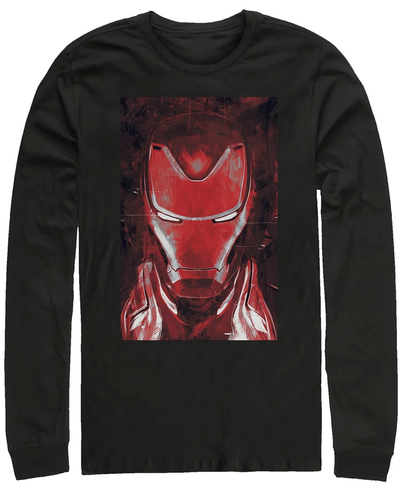 Marvel Men's Avengers Endgame Red Iron Man Poster, Long Sleeve T-shirt