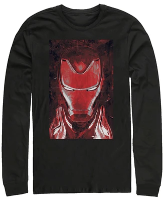 Marvel Men's Avengers Endgame Red Iron Man Poster, Long Sleeve T-shirt