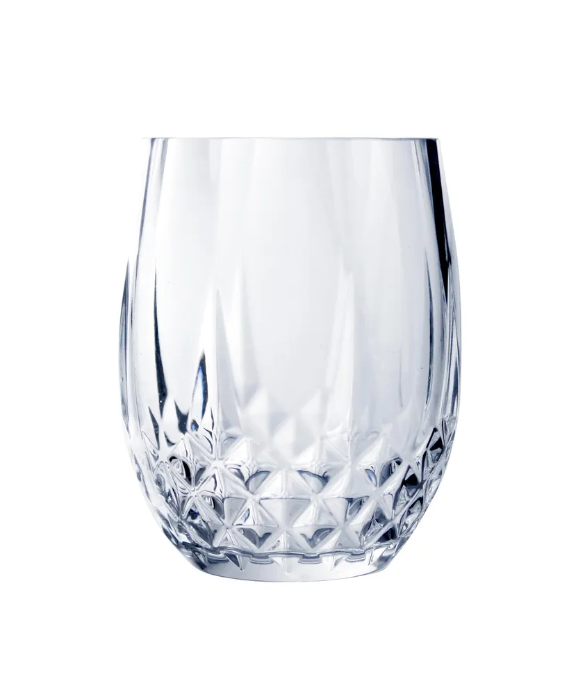 Cristal D'Arques Longchamp 10oz Stemless Wine Glass, Set of 4