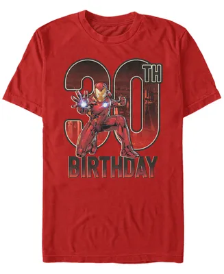 Fifth Sun Men's Marvel Iron Man 30th Birthday Action Pose Short Sleeve T-Shirt