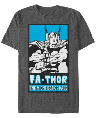Marvel Men's Classic Comics Thor Mightiest Of Dads Poster, Short Sleeve T-Shirt
