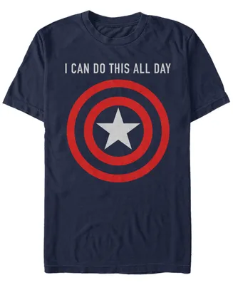 Marvel Men's Captain America I Can Do This All Day Target Shield Chest Logo, Short Sleeve T-Shirt