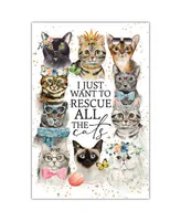 Dexsa I Just want to Rescue the Cats New Horizons Wood Plaque with Easel and Hook, 6" x 9"